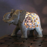 UNDERCUT SOAPSTONE ELEPHANT TEALIGHT HOLDER