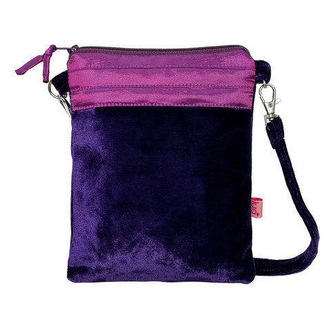 PURPLE VELVET CROSS BODY BAG - by Lua