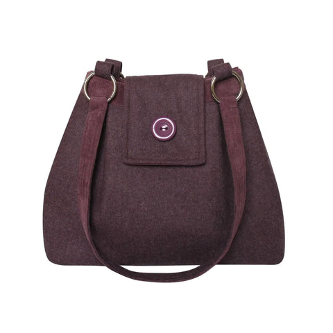 PLUM WOOL TWEED AVA BAG - by Earth Squared