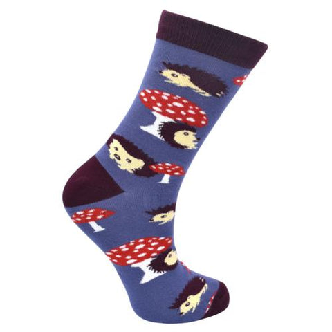 HEDGEHOG & TOADSTOOL BAMBOO SOCKS - ladies