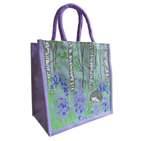 HEDGEHOG JUTE SHOPPING BAG - LILAC