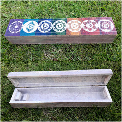 CHAKRA CARVED SOAPSTONE INCENSE BOX