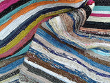 MULTI COLOURED RAG RUG RUNNER - 5ft / 150 x 55cm