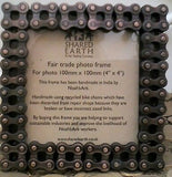 recycled bike chain 4 x 4 photo frame