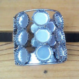 RECYCLED BOTTLE TOPS TEALIGHT HOLDER in SILVER FINISH - by Noah's Ark