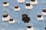 blue sheep print fair trade cotton scarf