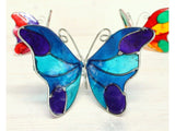 blue butterfly suncatcher window suction decoration