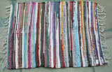 multi coloured fair trade small rag rug