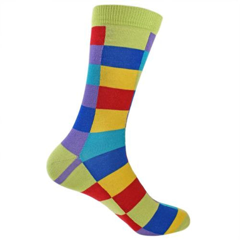 RAINBOW CHECK BAMBOO SOCKS - ladies