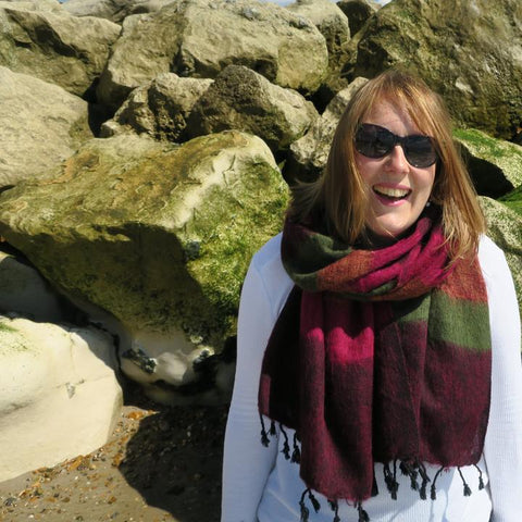 WINTERBERRY STRIPE NEPALI RECYCLED WOOLLY SHAWL