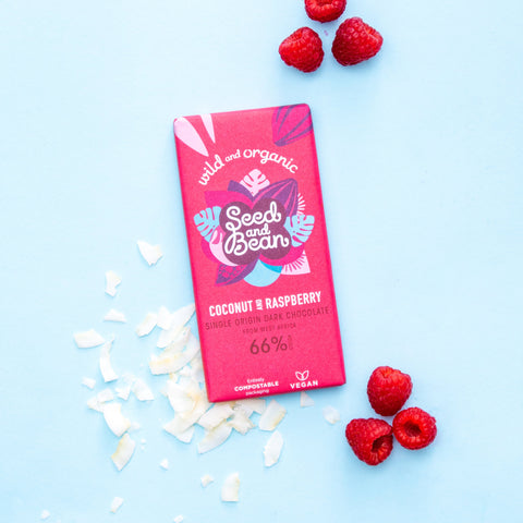 Coconut & Raspberry Extra Dark Chocolate - by Seed & Bean