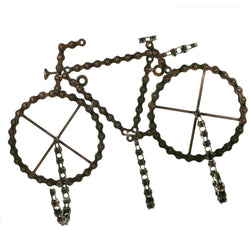 BIKE SHAPED RECYCLED BIKE CHAIN TRIPLE HOOKS - by Noah's Ark