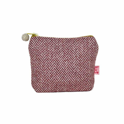 PLUM HERRINGBONE COIN PURSE - by Lua