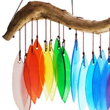 RAINBOW LEAVES GLASS WINDCHIME