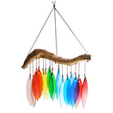 RAINBOW LEAVES GLASS WINDCHIME