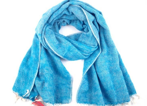 TURQUOISE NEPALI RECYCLED WOOLLY SHAWL