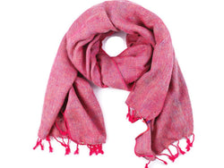 CANDY PINK NEPALI RECYCLED WOOLLY SHAWL
