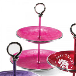 PINK RECYCLED ALUMINIUM CAKE STAND