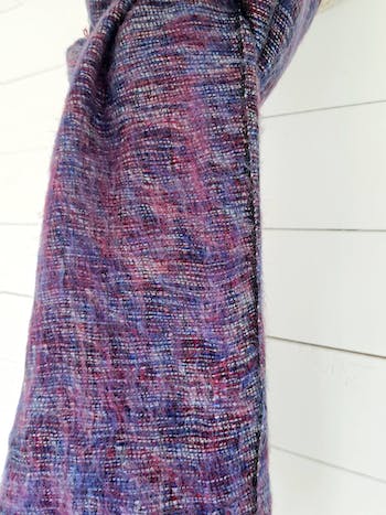 RED, WHITE & BLUE NEPALI RECYCLED WOOLLY SHAWL