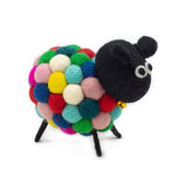 MULTICOLOURED WOOL FELTED POM POM SHEEP