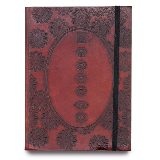 CHAKRA SYMBOLS LEATHER NOTEBOOK