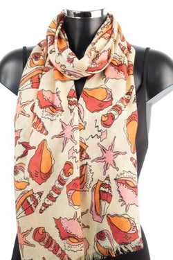 CORAL SEASHELL SCARF - by York Scarves