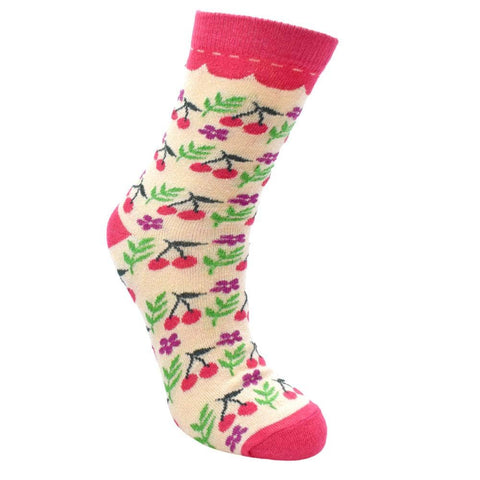 CHERRIES BAMBOO SOCKS - ladies