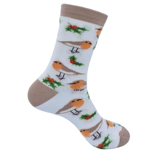 CHRISTMAS ROBIN BAMBOO SOCKS - mens