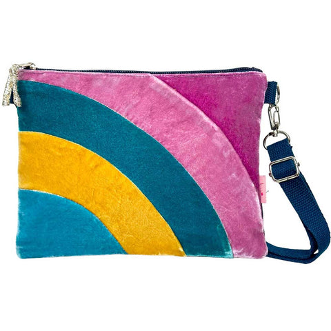 RAINBOW VELVET CROSS BODY BAG - by Lua