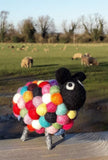 MULTICOLOURED WOOL FELTED POM POM SHEEP