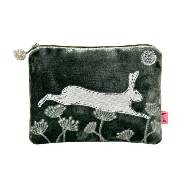 DARK SAGE LEAPING HARE COIN PURSE - by Lua