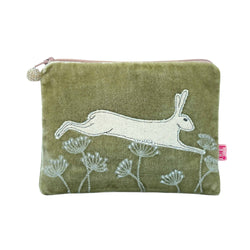 FENNEL GREEN LEAPING HARE COIN PURSE - by Lua