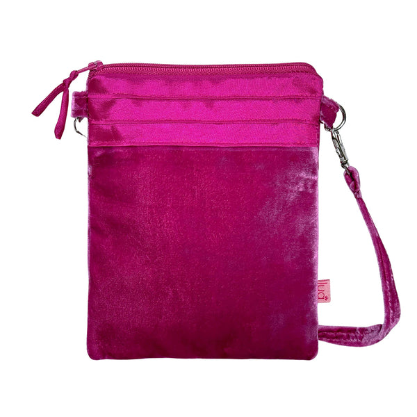 PINK VELVET CROSS BODY BAG - by Lua