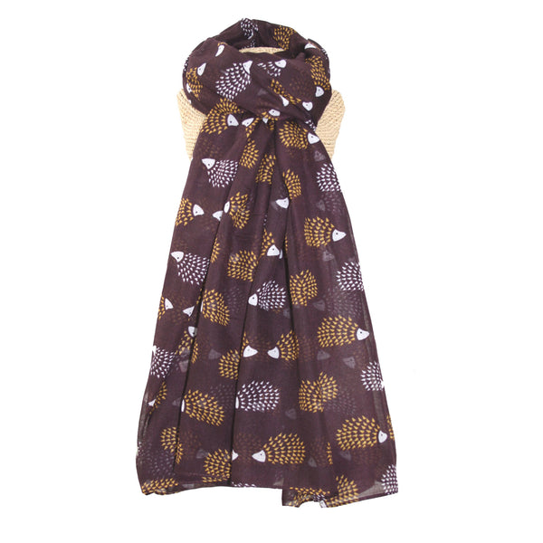 BROWN HEDGEHOG SCARF - by Lua