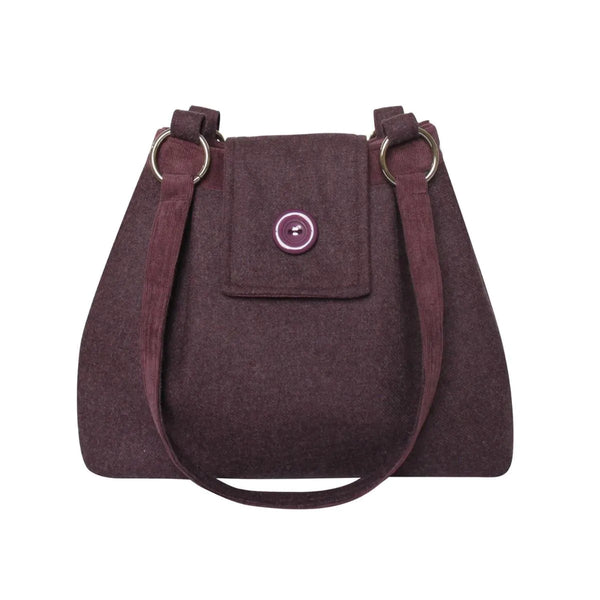 PLUM WOOL TWEED AVA BAG - by Earth Squared