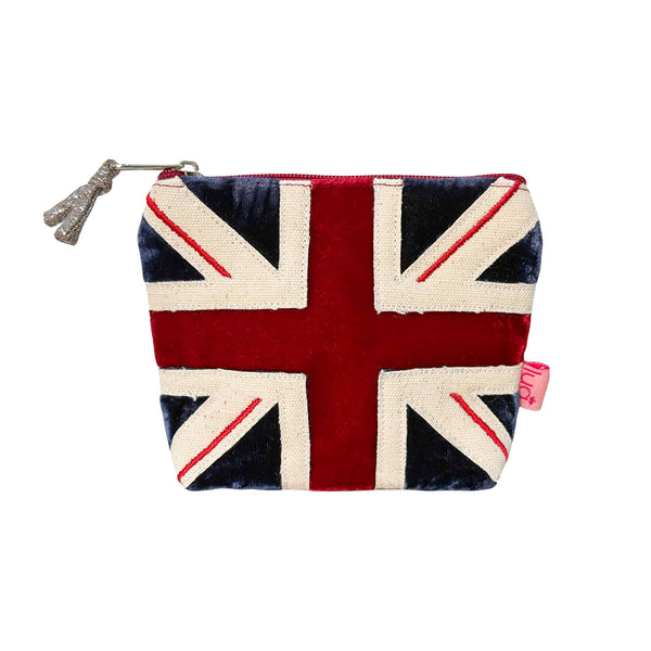 UNION JACK VELVET SMALL COIN PURSE - by Lua