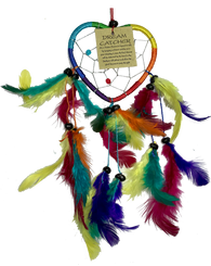SMALL RAINBOW HEART DREAMCATCHER