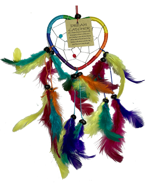 SMALL RAINBOW HEART DREAMCATCHER