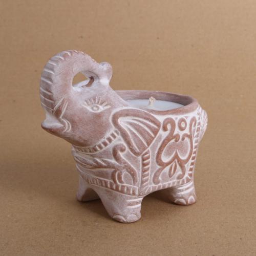 TERRACOTTA ELEPHANT TEALIGHT HOLDER