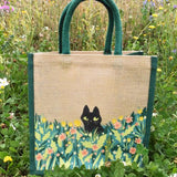 BLACK CAT JUTE SHOPPING BAG