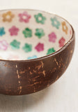 Rainbow Flowers Coconut Bowl