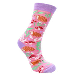 HEDGEHOG & TOADSTOOL PINK BAMBOO SOCKS - mens