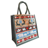 WINTER ANIMALS CHRISTMAS JUTE SHOPPING BAG
