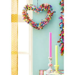 Recycled Sari Multi Coloured Heart Wreath