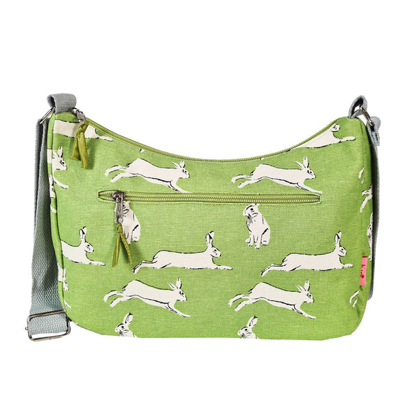 GREEN LEAPING HARE SMALL SLING SHOULDER BAG - by Lua