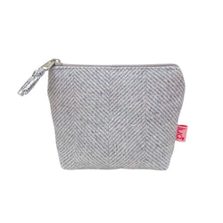 SILVER SPARKLE HERRINGBONE COIN PURSE - by Lua