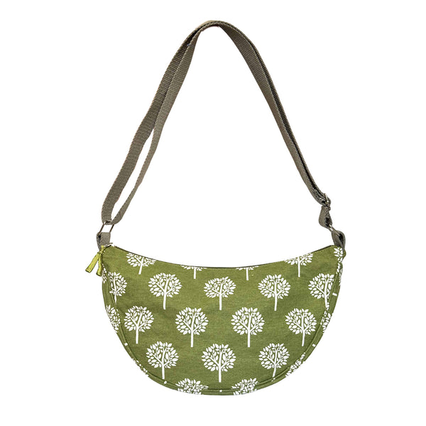 OLIVE GREEN TREE HALF MOON BAG - by Lua