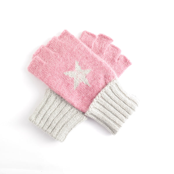 STAR WOOL MIX FINGERLESS GLOVES - by Lua