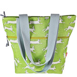 GREEN LEAPING HARE TOTE BAG - by Lua