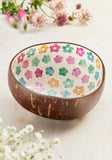 Rainbow Flowers Coconut Bowl